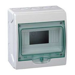 Kiselosztó PE/N-sínnel műanyag 1x 8M falonkívüli szürke IP65 átlátszó ajtó Kaedra Schneider - 13443