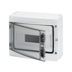 Kiselosztó PE/N UV-álló DC1000V 1x 12M falonkívüli szürke IP65 átlátszó kivágott 40CDK GEWISS - GW40103BS