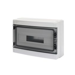 Kiselosztó PE/N UV-álló DC1000V 1x 18M falonkívüli szürke IP65 átlátszó kivágott 40CDK GEWISS - GW40106BS