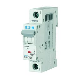 Kismegszakító 1P 16A D-jelleg 230V AC 10kA/60898 PL7-D16/1 EATON - 262716