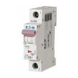 Kismegszakító 1P 32A C-jelleg 230V AC 10kA/60898 PL7-C32/1 EATON - 262707