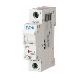 Kismegszakító 1P 50A C-jelleg 230V AC 10kA/60898 PL7-C50/1 EATON - 262709