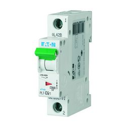 Kismegszakító 1P 6A B-jelleg 230V AC 10kA/60898 PL7-B6/1 EATON - 262673