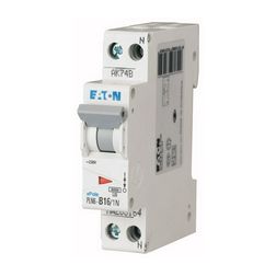 Kismegszakító 1P+N 16A B-jelleg 230V AC 6kA/60898 PLN6-B16/1N-DE EATON - 263272