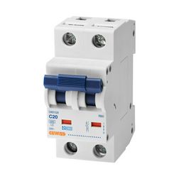 Kismegszakító 1P+N 25A C-jelleg 500V AC 6kA/60898 6kA/60947 2M RB60 GEWISS - GW91549