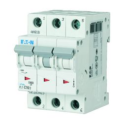 Kismegszakító 3P 16A C-jelleg 400V AC 10kA/60898 PL7-C16/3 EATON - 263409