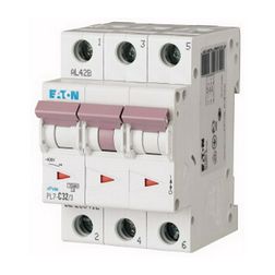 Kismegszakító 3P 32A D-jelleg 400V AC 10kA/60898 PL7-D32/3 EATON - 263424