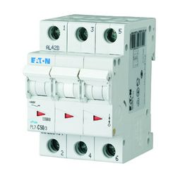 Kismegszakító 3P 50A C-jelleg 400V AC 10kA/60898 PL7-C50/3 EATON - 263414