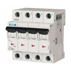 Kismegszakító 4P 16A C-jelleg 230V AC 6kA/60898 4M PL6-C16/4 EATON - 166519