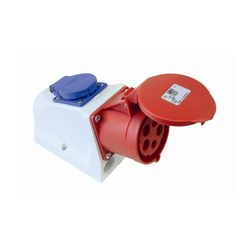 Kombi dugalj 16A/400V 1x16A5P400V 1x16A2P+E/230V műanyag fali IP44 COMBO PCE - 9215-6