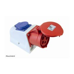 Kombi dugalj 32A/400V 1x32AxPxxxV 1x16A2P+E/230V műanyag fali IP44 COMBO PCE - 9224-6