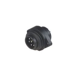 Köralakú ipari csatlakozó apa beépíthető 6-pólusú csapos 10A 250V egyenes IP67 CA6 GS HIRSCHMANN - 932326-100