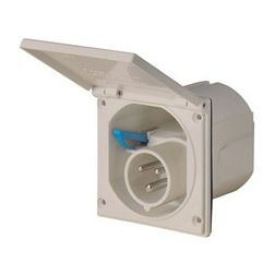 Lakókocsi csatlakozó 2P+F beépíthető 16A 3P 230V(50+60Hz) kék műanyag egyenes csavaros ABL-SURSUM - 1154210