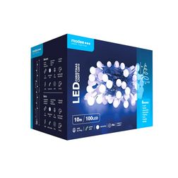 LED karácsonyi füzér 100LED/10m műanyag tápegység-dugóval 8mód kültéri 10db/m AC IP44 Berry Modee - ML-C2010