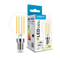 LED lámpa kisgömb P45 filament 4W- 40W E14 430lm 840 220-240V AC 25000h 360° 4000K Modee - ML-G45F4000K4WE14