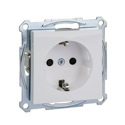 MERTEN 2P+F csatlakozóaljzat, biztonsági zsaluval, rugós, 16A, System-M, aktívfehér - MTN2300-0325