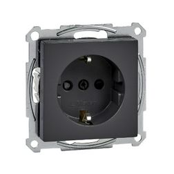 MERTEN 2P+F csatlakozóaljzat, biztonsági zsaluval, rugós, 16A, System-M, antracit - MTN2300-0414
