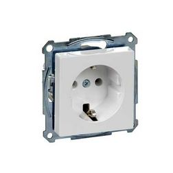 MERTEN 2P+F csatlakozóaljzat, rugós, 16A, System-M, aktívfehér - MTN2301-0325