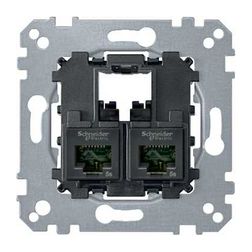 Merten adatcsatlakozó dugalj betét UTP 2xRJ45 8(8) Cat6 falonkívüli süllyesztett Schneider - MTN4576-0002