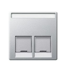 Merten-SM fedlap 2xRJ45 adatcsatlakozóhoz műanyag alumínium címketartóval Schneider - MTN466560