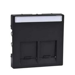 Merten-SM fedlap 2xRJ45 adatcsatlakozóhoz műanyag antracit címketartóval Schneider - MTN466514