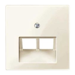 Merten-SM fedlap 2xRJ45 adatcsatlakozóhoz műanyag krém címketartó nélkül Schneider - MTN296144