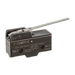 Mikrokapcsoló hosszú lemezkar műanyag 1ny 1z 15A/AC15/230V IP00 csúszó érintkező Z-15GW55-B OMRON - 106603