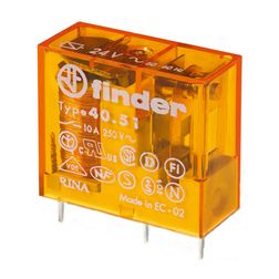 Miniatűr relé NYÁK/dugasz 10A 1-v 24VAC monostabil IP20 40.51.8.024.0000 FINDER - 405180240000