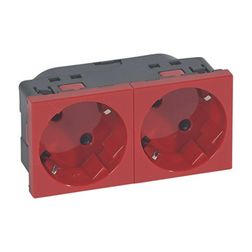 Mosaic 162/2 dugalj sínes földelt központi fedlap piros IP20 beépített rugós LEGRAND - 077272