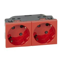 Mosaic 162/2 dugalj sínes földelt központi fedlap piros IP20 beépített rugós LEGRAND - 077281