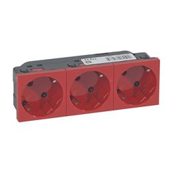 Mosaic 162/3 dugalj sínes földelt központi fedlap piros IP20 beépített rugós LEGRAND - 077273