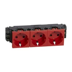 Mosaic 162/3 dugalj sínes földelt központi fedlap piros IP20 csatornába csavaros DLP LEGRAND - 077623