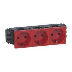 Mosaic 162/3 dugalj sínes földelt központi fedlap piros IP20 csatornába csavaros LEGRAND - 077613