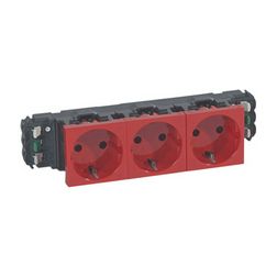 Mosaic 162/3 dugalj sínes földelt központi fedlap piros IP40 csatornába DLP LEGRAND - 077413