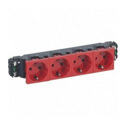 Mosaic 162/4 dugalj sínes földelt központi fedlap piros IP20 csatornába csavaros LEGRAND - 077614