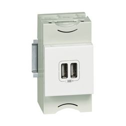 Mosaic USB töltőaljzat 2M 2/ki 2400mA-max. 5V süllyesztett fehér LEGRAND - 077594