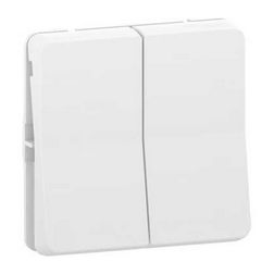 MurevaStyl 106+6 kettős váltókapcsoló betét fehér csavaros IP55 2- billentyű/gomb Schneider - MUR39022