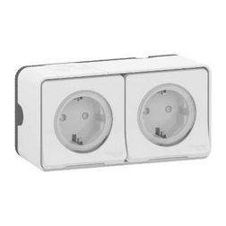 MurevaStyl 162/2 dugalj földelt fehér IP55 falonkívüli Schneider - MUR39035