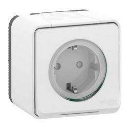 MurevaStyl 162 dugalj földelt fehér IP55 falonkívüli Schneider - MUR39034