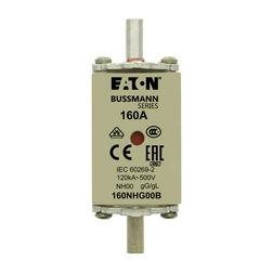 NH biztosítóbetét NH00 160A gL/gG 500V AC 120kA kombikijelző-kioldásjelzéssel Bussmann EATON - 160NHG00B