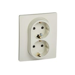 Niloé 162/2 dugalj földelt központi fedlap gyerekzárral bézs IP20 süllyesztett csavaros LEGRAND - 764644