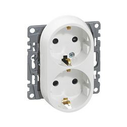 Niloé 162/2 dugalj földelt központi fedlap gyerekzárral fehér IP20 süllyesztett csavaros LEGRAND - 764544