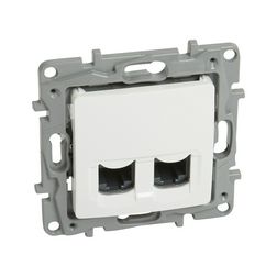 Niloé adatcsatlakozó dugalj UTP 2xRJ45 8(8) Cat6 fehér csavaros LEGRAND - 764574
