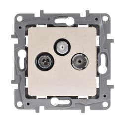 Niloé antenna aljzat TV-R-SAT süllyesztett bézs 3-kimenet átmenő 14dB/860MHz LEGRAND - 764664