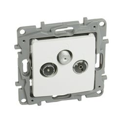 Niloé antenna aljzat TV-R-SAT süllyesztett fehér 3-kimenet végzáró 15dB/860MHz LEGRAND - 764563