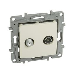 Niloé antenna aljzat TV-SAT csillagpontos süllyesztett bézs 2-kimenet végzáró LEGRAND - 764659