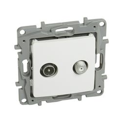 Niloé antenna aljzat TV-SAT csillagpontos süllyesztett fehér 2-kimenet végzáró 1dB/860MHz LEGRAND - 764559
