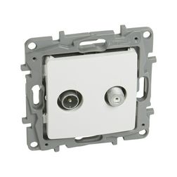 Niloé antenna aljzat TV-SAT süllyesztett fehér 2-kimenet végzáró 10dB/860MHz LEGRAND - 764558