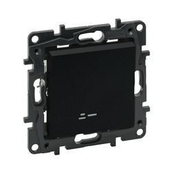 NiloéStep 101 1P kapcsoló +jelzőfény betét közp. fedéllel fekete süllyesztett rugós IP20 LEGRAND - 863511