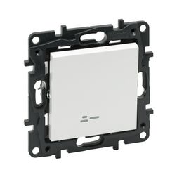 NiloéStep 106 váltókapcsoló +jelzőfény betét közp. fedéllel alumínium süllyesztett rugós LEGRAND - 863316